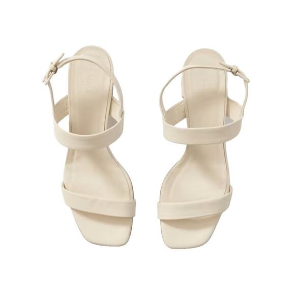 EVERLANE The Double Strap Block Heel Sandal Bone Leather Adjustable Buckle 10.5 - Picture 4 of 7